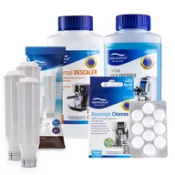 Akcesoria i części do ekspresów do kawy - Zestaw Krups - Filtr AL-TES46 3szt, Uniwersalny Odkamieniacz Aqualogis 250ml, Płyn Latteo 250ml, Cleaneo 10 szt. - miniaturka - grafika 1
