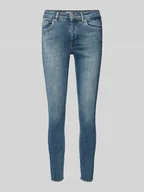 Spodnie damskie - Jeansy o kroju skinny fit z mieszanki bawełny z zakończeniem nogawek z frędzlami model ‘BLUSH’ - miniaturka - grafika 1
