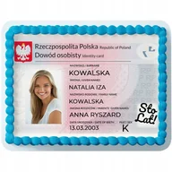 Dekoracje i nakrycia stołu na imprezę - OPŁATEK DOWÓD OSOBISTY URODZINY DEKORACJA TORT Y3 - miniaturka - grafika 1