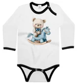 Body dla niemowląt - Body dziecięce Pluszowy Misio Na Niebieskim Koniku Na Biegunach 98/104 - miniaturka - grafika 1