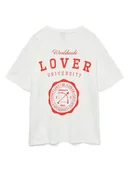 Koszulki i topy damskie - Vero Moda Koszulka w kolorze białym - miniaturka - grafika 1