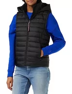 Kamizelki damskie - Tommy Hilfiger Damska kamizelka z wyściełanym logo Cl Lw, Czarny, XL - miniaturka - grafika 1
