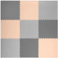 Maty piankowe - Duża mata piankowa puzzle Ricokids 180x180cm 9 szt szaro-brzoskwiniowa - miniaturka - grafika 1