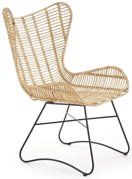 RATTANOWY Fotel do salonu na taras INDIANA Halmar krzesło metalowy