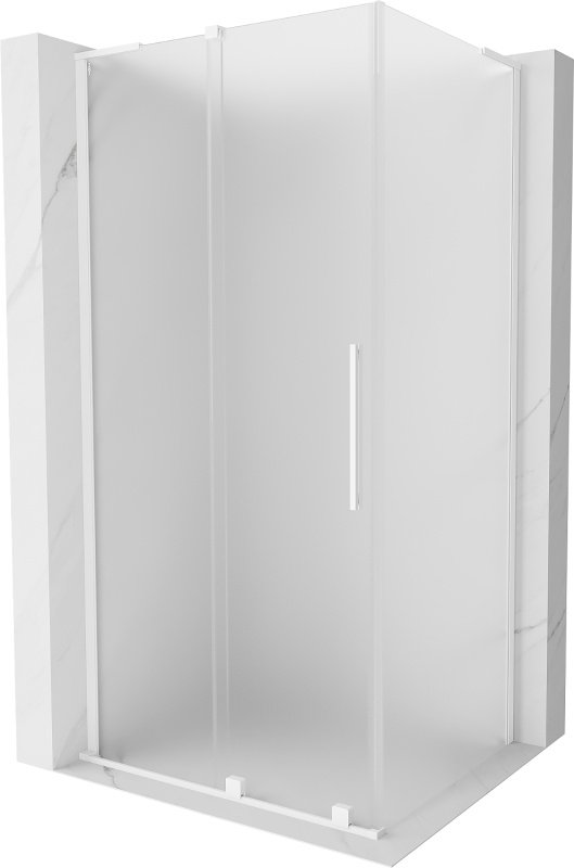 Mexen Velar L kabina prysznicowa rozsuwana 90x80 cm, szron, biała - 871-090-080-33-20