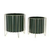 Kwietniki - Osłonka metalowa zielono-złota 2 sztuki - miniaturka - grafika 1