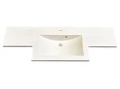 Umywalki - Umywalka wpuszczana w blat, asymetryczna, biała, 138 x 53 cm - miniaturka - grafika 1