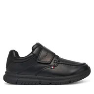 Buty dla chłopców - Półbuty Tommy Hilfiger Low Cut Velcro Shoe T3B4-33176-1355 S Czarny - miniaturka - grafika 1