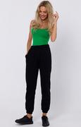 Spodnie damskie - Spodnie dresowe z przeszyciami na nogawkach czarne M760, Kolor czarny, Rozmiar L, MOE - Primodo.com - miniaturka - grafika 1