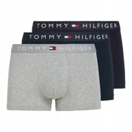 Majtki męskie - TOMMY HILFIGER BOKSERKI MĘSKIE MAJTKI 3P TRUNK WB GRANATOWE/SZARE r.L - miniaturka - grafika 1