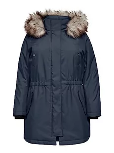 ONLY Carmakoma Carirena Coat OTW parka damska, Indie Ink/Szczegóły: Nature FUR, L - Kurtki damskie - miniaturka - grafika 1
