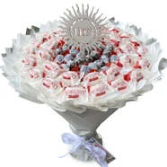 Słodki bukiet biały dla dziecka na Komunię Świętą. Prezent. Komunia