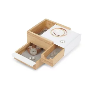 Szkatułka UMBRA Mini Stowit, beżowo-biała, 16,7x15,2x10,9 cm - Pudełka i szkatułki - miniaturka - grafika 2