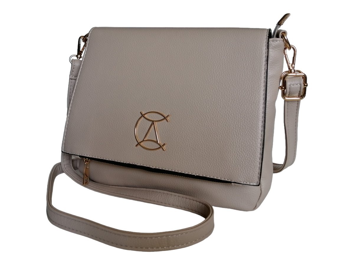 Klasyczna Torebka Damska, Beżowa Modna Listonoszka Damska Na Ramię