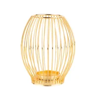 Świeczniki - Altom, Świecznik metalowy szprosowy, złoty, 8,5x8,5x15,5 cm - miniaturka - grafika 1