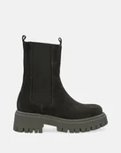 Botki damskie - Zamszowe sztyblety w kolorze zielonym - Venezia - miniaturka - grafika 1