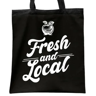 Torba bawełniana czarna na zakupy Fresh And Local Lokalne Produkty - Torby i wózki na zakupy Torba bawełniana czarna na zakupy Fresh And Local Lokalne Produkty - Torby i wózki na zakupy - miniaturka - grafika 1