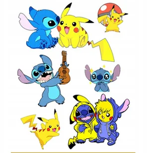 Tatuaże Lilo i Stitch i Pokemon - Zestaw Tatuaży Dla Dzieci nr. 53 - Zabawki kreatywne - miniaturka - grafika 1