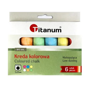 6 X Kreda chodnikowa GRUBA MIX kolor Titanum JUMBO - Zabawki kreatywne - miniaturka - grafika 1