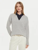 Swetry damskie - Tommy Hilfiger Sweter WW0WW43101 Szary Relaxed Fit - miniaturka - grafika 1