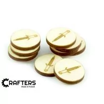 Crafters Znaczniki drewniane okgrągłe miecz 22x3mm 10szt - Crafters - Akcesoria do gier planszowych - miniaturka - grafika 1