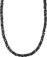 Naszyjniki męskie - 5 mm łańcuszek męski bransoletka łańcuszek męski naszyjnik łańcuszek męski, 35 cm czarny łańcuszek ze stali nierdzewnej - miniaturka - grafika 1