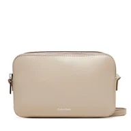 Torebki damskie - Torebka Calvin Klein Foil Logo Elongated Camera Bag LV04F3276G Beżowy - miniaturka - grafika 1