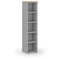Regały biurowe - Regał biurowy PRIMO GRAY, 1781 x 400 x 420 mm, szary/buk - miniaturka - grafika 1