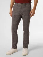 Spodnie męskie - Finshley & Harding London Męskie spodnie od garnituru modułowego Mężczyźni Slim Fit wielokolorowy w kratkę, 44 - miniaturka - grafika 1