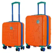 Walizki - Zestaw walizek SEMI LINE T5886-0 44.5/54.5 cm Pomarańczowy - miniaturka - grafika 1