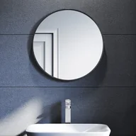 Lustra - SUNXURY lustro łazienkowe lustro ścienne okrągłe Ø50 cm lustro w ramie aluminiowej - miniaturka - grafika 1