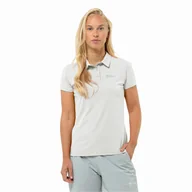 Koszulki i topy damskie - Damska koszulka polo Jack Wolfskin PRELIGHT TRAIL POLO W stark white - S - miniaturka - grafika 1