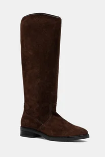 Steve Madden kozaki zamszowe Vlora damskie kolor brązowy na płaskim obcasie 11004761 - Kozaki damskie - miniaturka - grafika 1