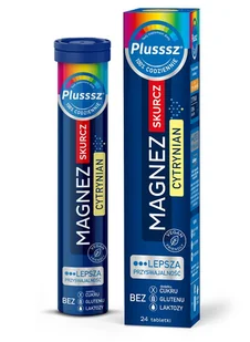 Plusssz Magnez Skurcz Cytrynian smak cytryna-pomarańcza 24 tabletek musujących - Witaminy i minerały - miniaturka - grafika 1