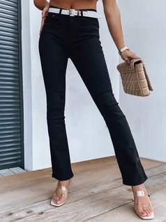 Spodnie damskie - Spodnie damskie jeansowe LETICIA czarne Dstreet UY1297 - grafika 1