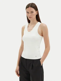 Tommy Hilfiger Top WW0WW44572 Écru Slim Fit - Koszulki i topy damskie - miniaturka - grafika 1