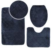 Dywaniki łazienkowe - Komplet 3cz pluszowych dywaników łazienkowych OSLO TPR DESIGN 45X75 GRANAT - miniaturka - grafika 1