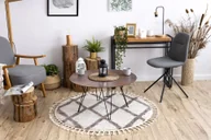 Dywany - Dywan BERBER TROIK koło krem Frędzle berberyjski marokański shaggy beżowy koło 120 cm - miniaturka - grafika 1