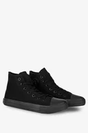 Moda i Uroda OUTLET - Czarne trampki wysokie damskie sznurowane Casu XH8502-38 - miniaturka - grafika 1
