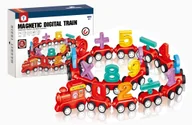 Klocki - KLOCKI MAGNETYCZNE 31el DLA DZIECI POCIĄG NAUKA LICZB MONTESSORI 164A - miniaturka - grafika 1