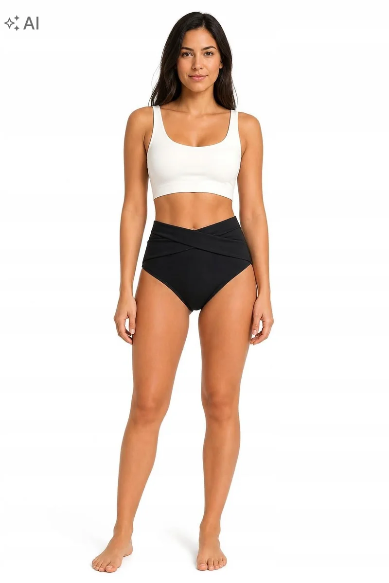 SUNSHINE CZARNE DÓŁ BIKINI WYSOKI STAN MODELUJĄCE M 7FA