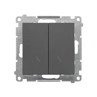 Wyłącznik schodowy podwójny Simon 55 - grafitowy mat - Wyłączniki światła i elektryczne - miniaturka - grafika 1