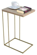 Ławy i stoliki kawowe - Minimalistyczny stolik pomocniczy dąb sonoma + złoty M9-R37 - miniaturka - grafika 1