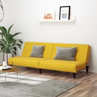 Sofy i kanapy - vidaXL 2-osobowa kanapa, żółta, tapicerowana aksamitem - miniaturka - grafika 1