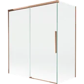 Parawany nawannowe - Mexen Rox parawan nawannowy 2-skrzydłowy rozsuwany 140 + 70 x 150 cm, transparent, różowe złoto - 8C9-140-070-60-00 - miniaturka - grafika 1