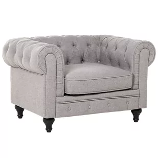 Beliani Fotel jasnoszary CHESTERFIELD 54443 - Fotele - miniaturka - grafika 1