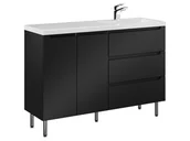 Szafki łazienkowe - Szafka Stojąca Z Umywalką ETH 120 cm DS Prawa - Czarny Mat - miniaturka - grafika 1