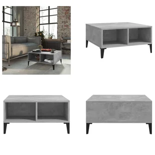 vidaXL Stolik kawowy betonowy szary 60x60x30 cm materiał drewnopochodny - Stolik kawowy - Stoliki kawowe - Stoliki kawowe - Stoliki kawowe - Ławy i stoliki kawowe - miniaturka - grafika 1