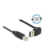 Kable komputerowe i do monitorów - Delock Kabel USB AM-BM 2.0 0.5m Czarny Kątowy Góra/Dół USB-A Easy-USB - miniaturka - grafika 1