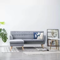 Narożniki - vidaXL Sofa z leżanką, obita tkaniną, 171,5x138x81,5 cm, jasnoszara - miniaturka - grafika 1